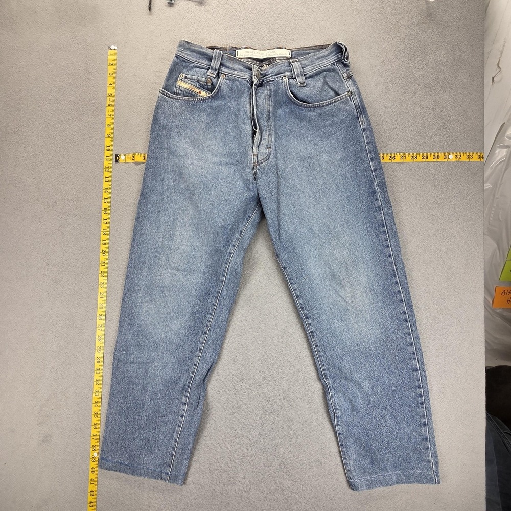 Vintage Diesel Jeans Mens 32x28‎ Blue Relaxed Tapered Button Fly Made In Italy
